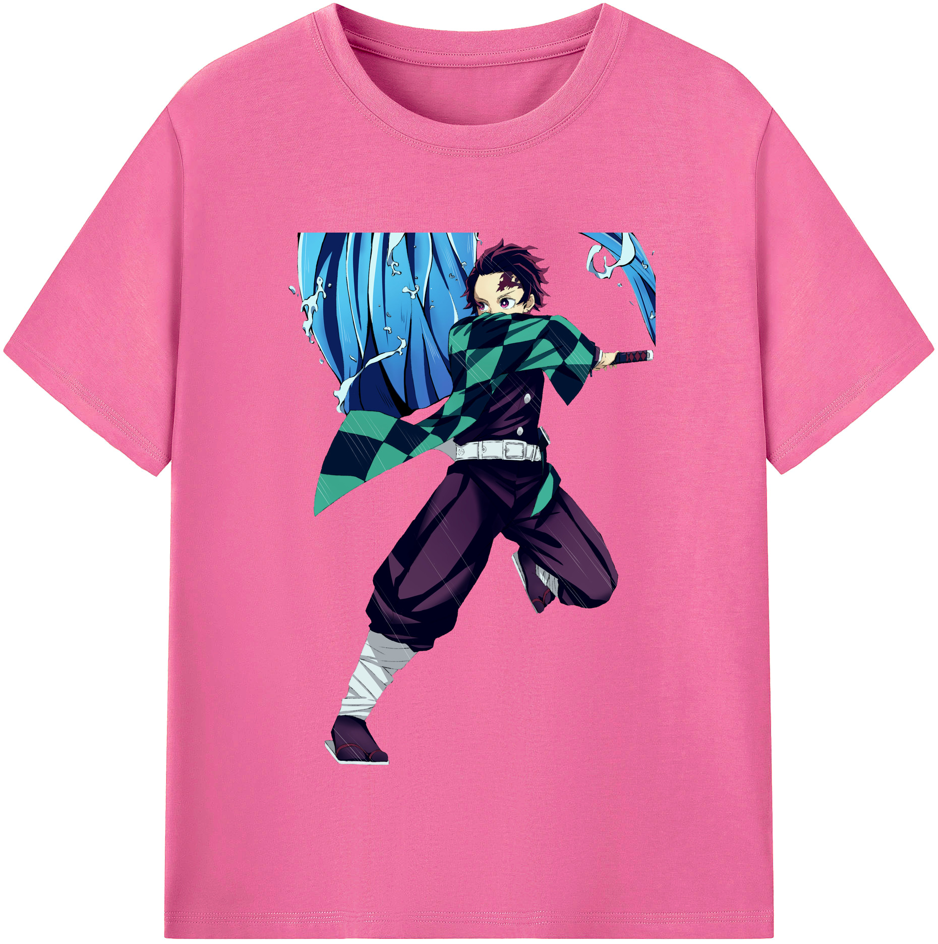 （画像用） 鬼滅の刃 竈門 炭治郎／かまど たんじろう Kamado Tanjirou レディースカジュアルプリントTシャツ（綿100％）